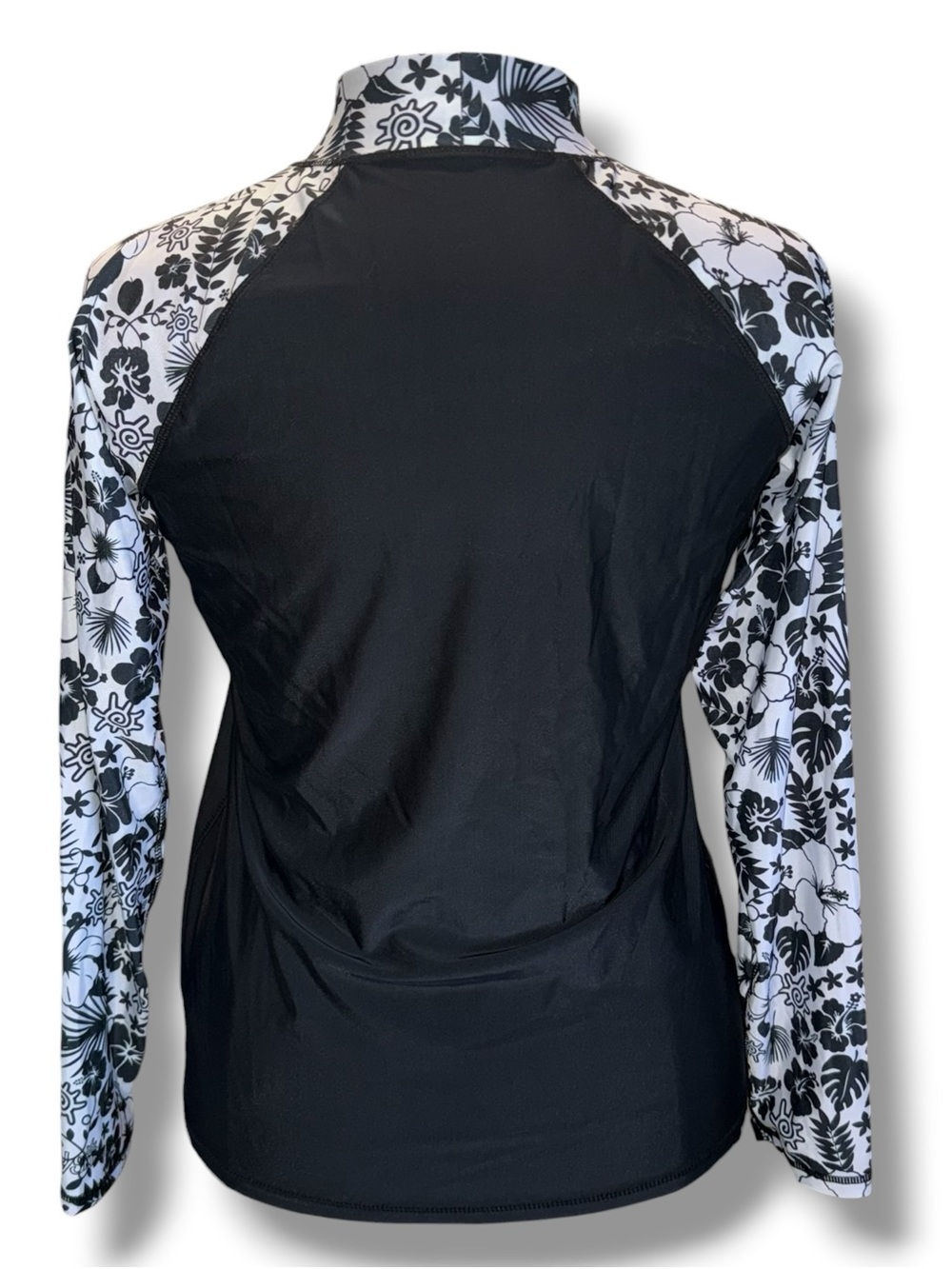 UV SKINZ Women’s Black Floral Sleeve Rash Guard Top - XL - Picture 4 of 10